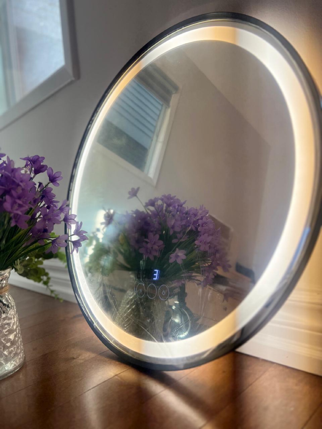 Black LED Bathroom Mirror - 22" x 22" - photo 2