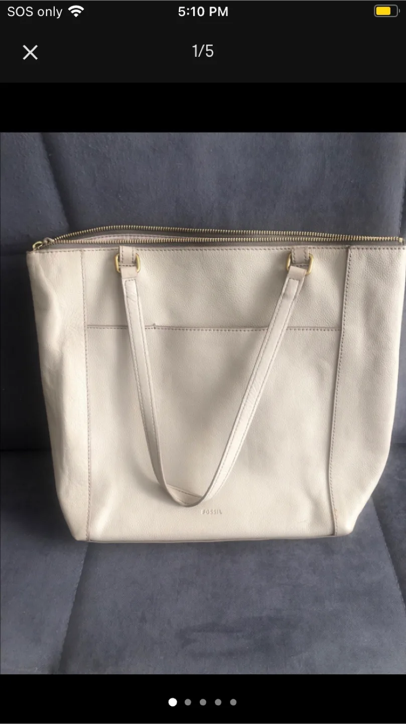 Fossil Leather Tote Bag thumbnail