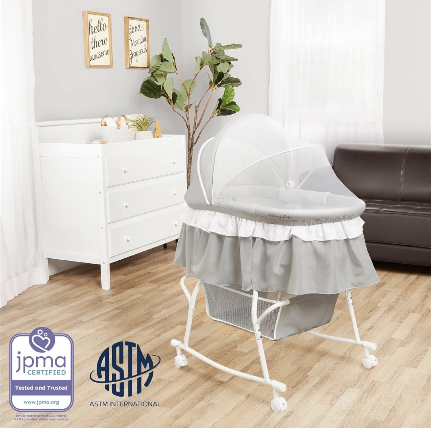 Portable 2-in-1 Bassinet & Cradle – Light Grey (NEW, SEALED) - photo 3