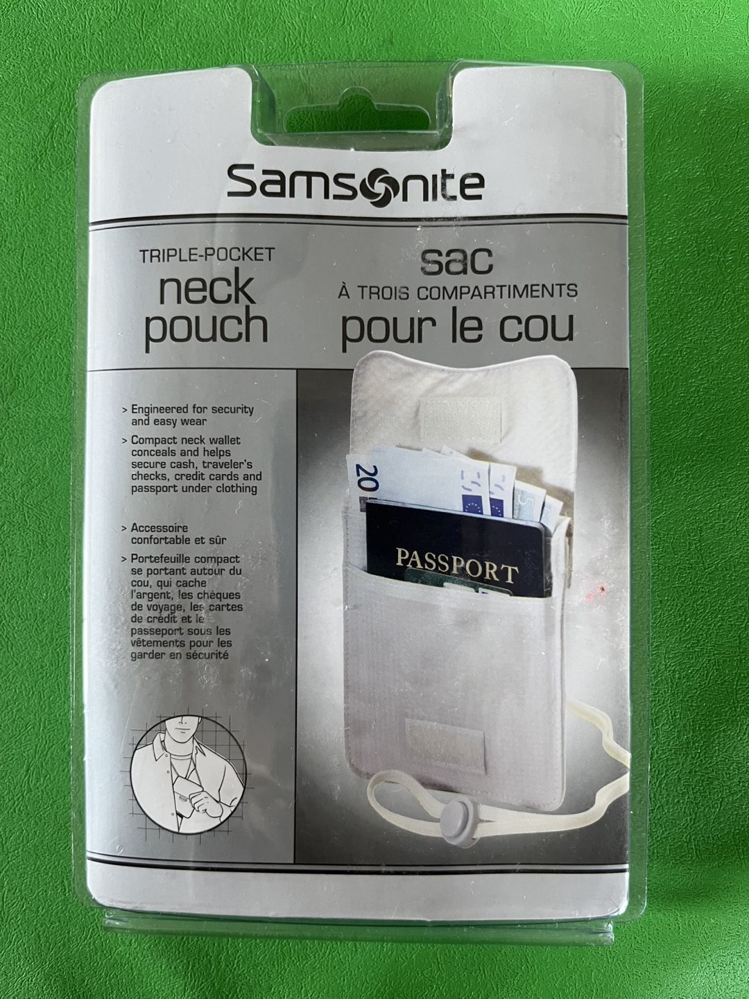 Samsonite Triple-Pocket Neck Pouch - New in Package! - photo 2