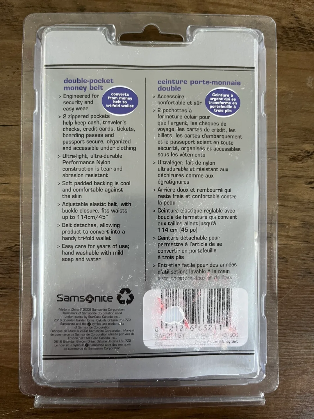 Samsonite Double-Pocket Money Belt - New! image indicator(3)