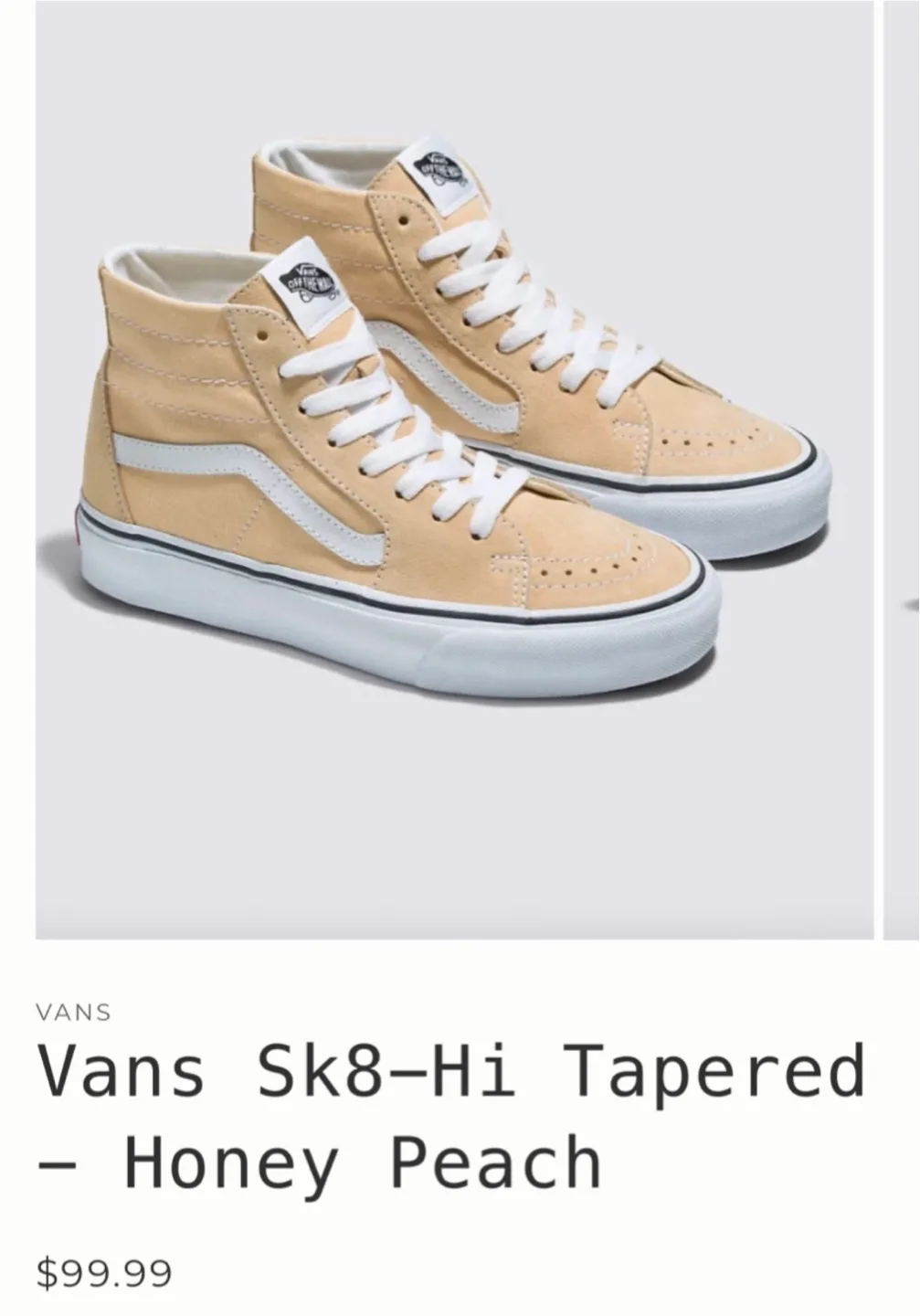 New Vans Sk8-Hi Shoes, Honey Peach image indicator(7)