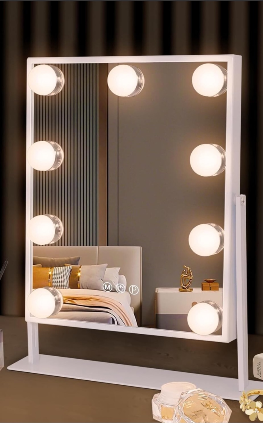 Vanity Mirror with Lights - White - photo 3