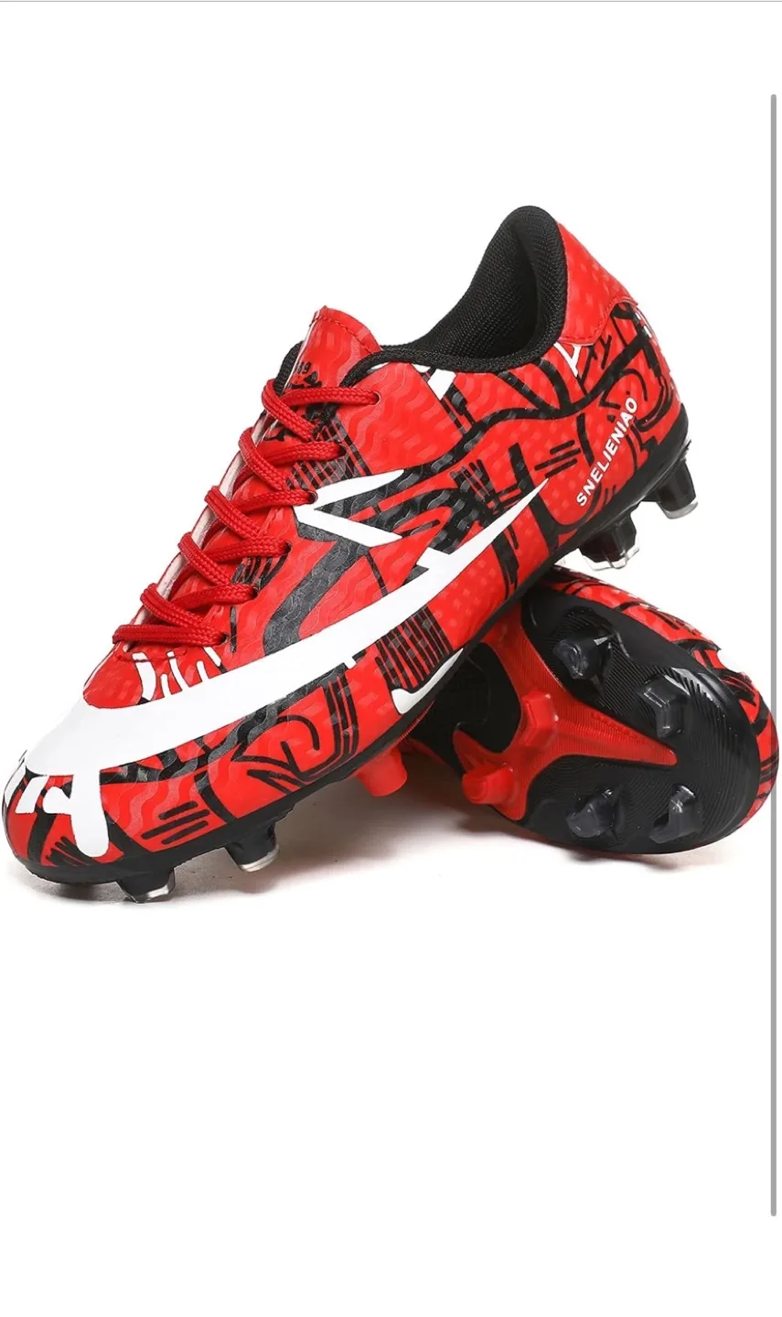 SNELIENIAO Red TF Soccer Cleats - Size 9 Women/7 Men image indicator(8)