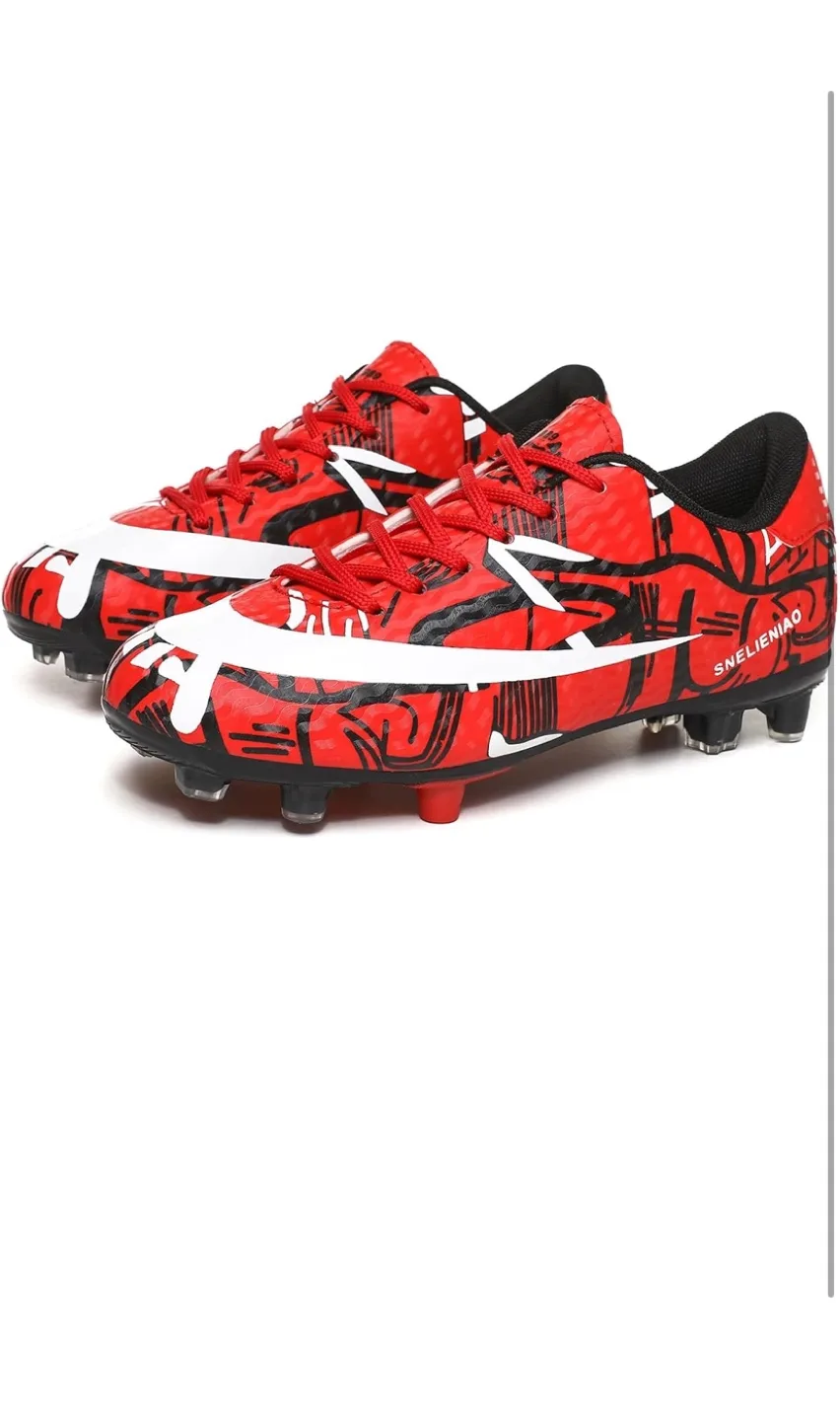 SNELIENIAO Red TF Soccer Cleats - Size 9 Women/7 Men image indicator(6)