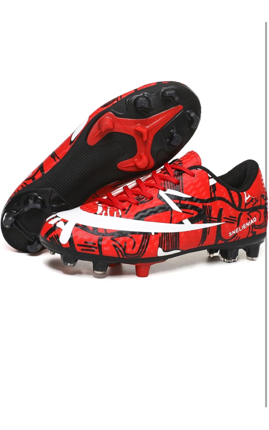 SNELIENIAO Red TF Soccer Cleats - Size 9 Women/7 Men