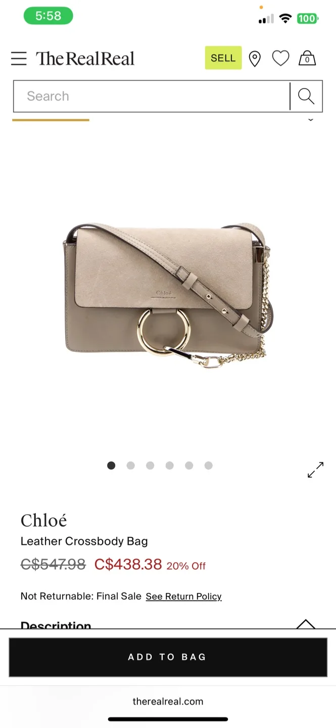 Chloé Faye medium size Shoulder Bag - Taupe image indicator(7)
