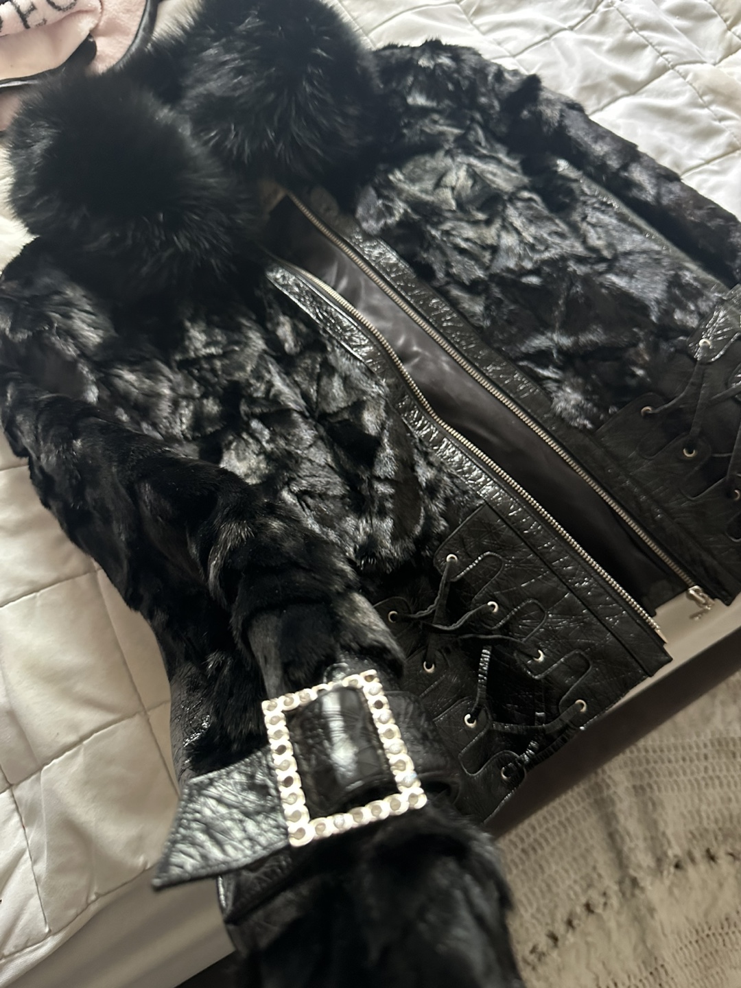 Black Fur Vest