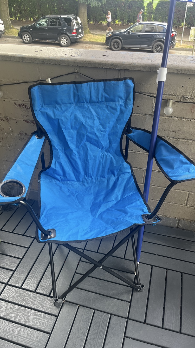 Indigo Outdoor Umbrella and Walmart Folding Camping Chairs - photo 2