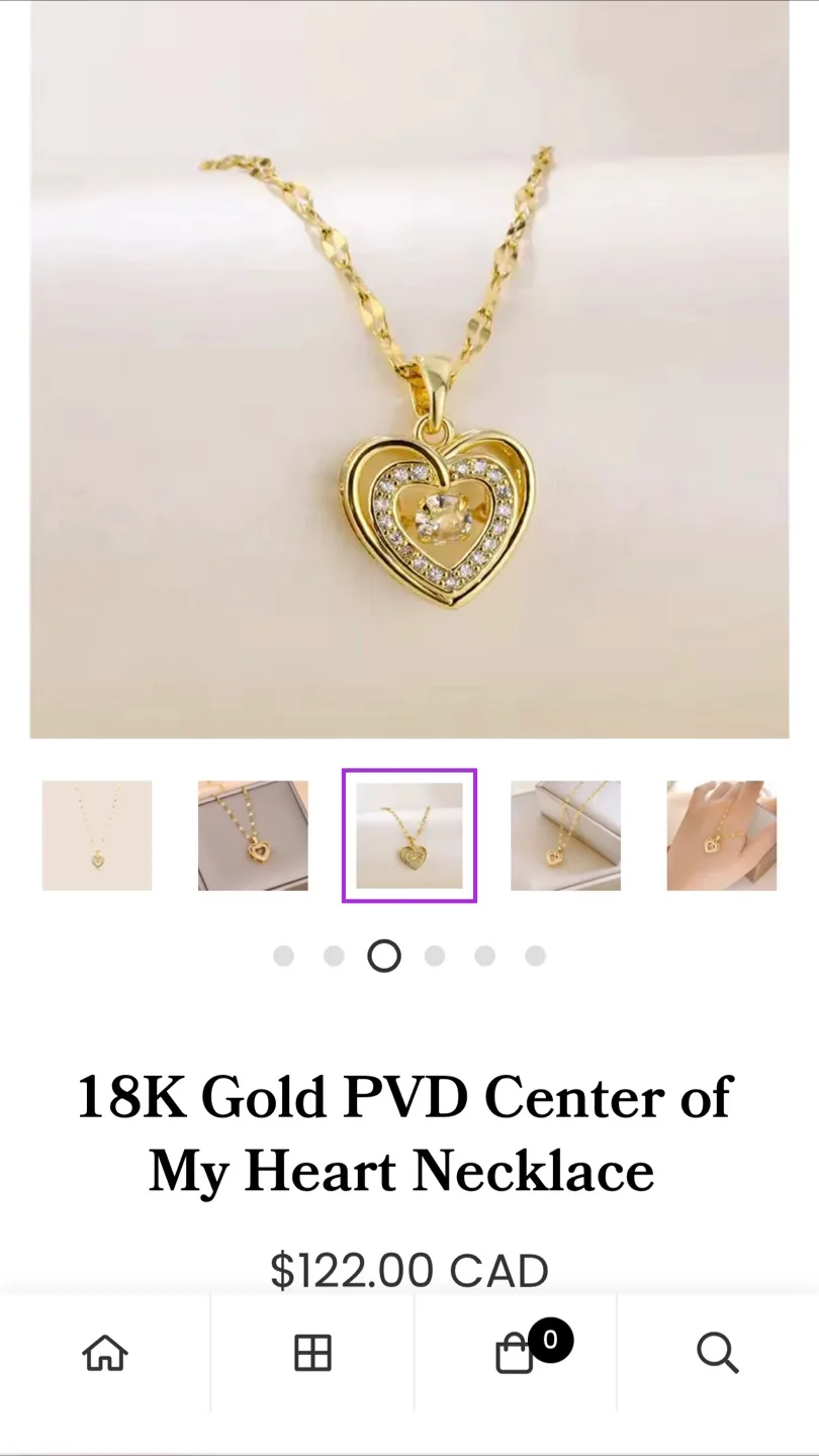 18K Gold PVD Center of My Heart Necklace image indicator(4)
