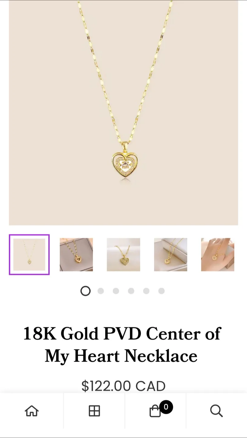 18K Gold PVD Center of My Heart Necklace image indicator(3)