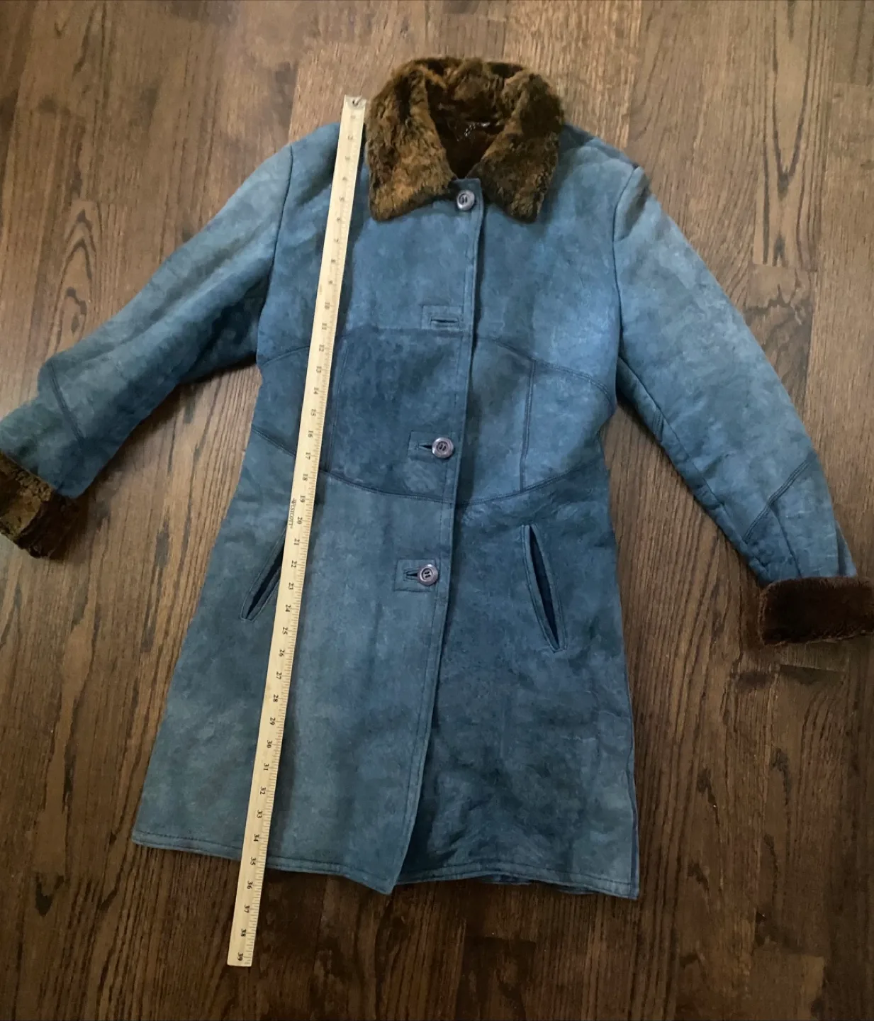 Blue Suede Shearling Coat “ Wolff of Canada” Small image indicator(5)