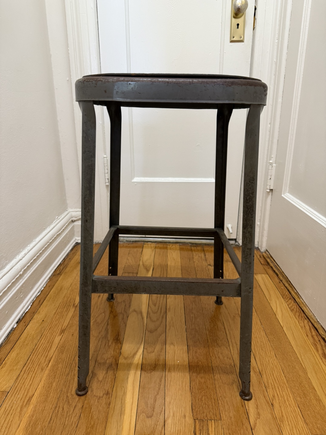 Vintage Industrial Metal Stool – $40