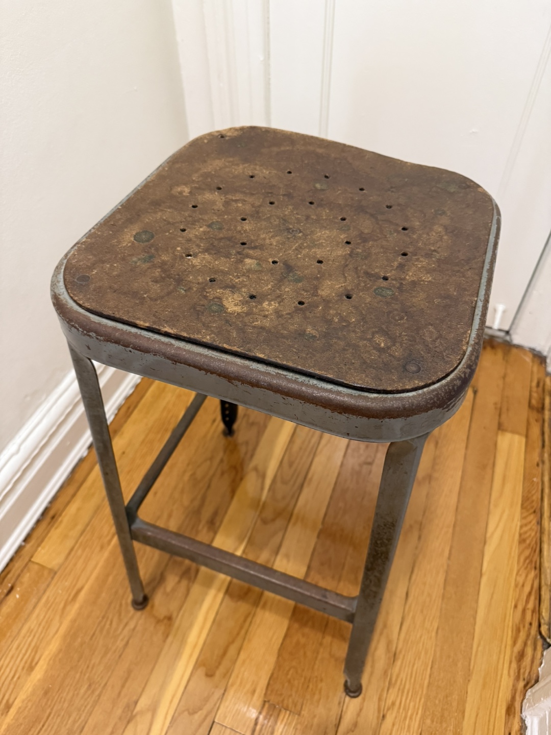 Vintage Industrial Metal Stool – $40 - photo 2