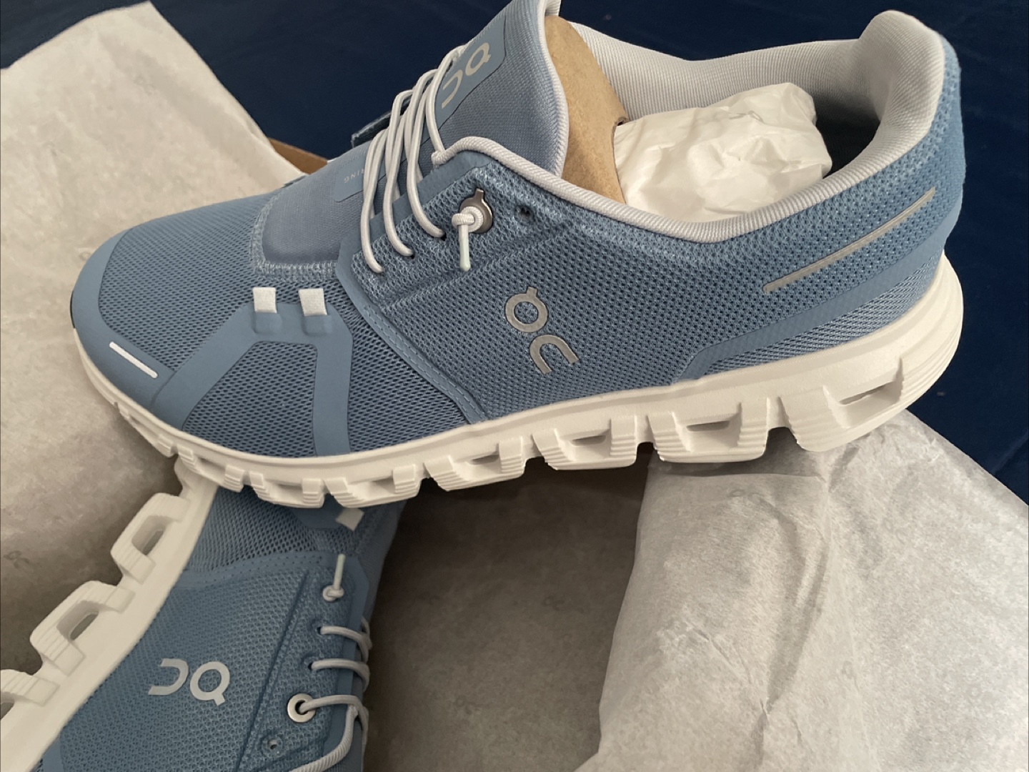 On Cloud 6 Chambray/White - Men's US 9.5