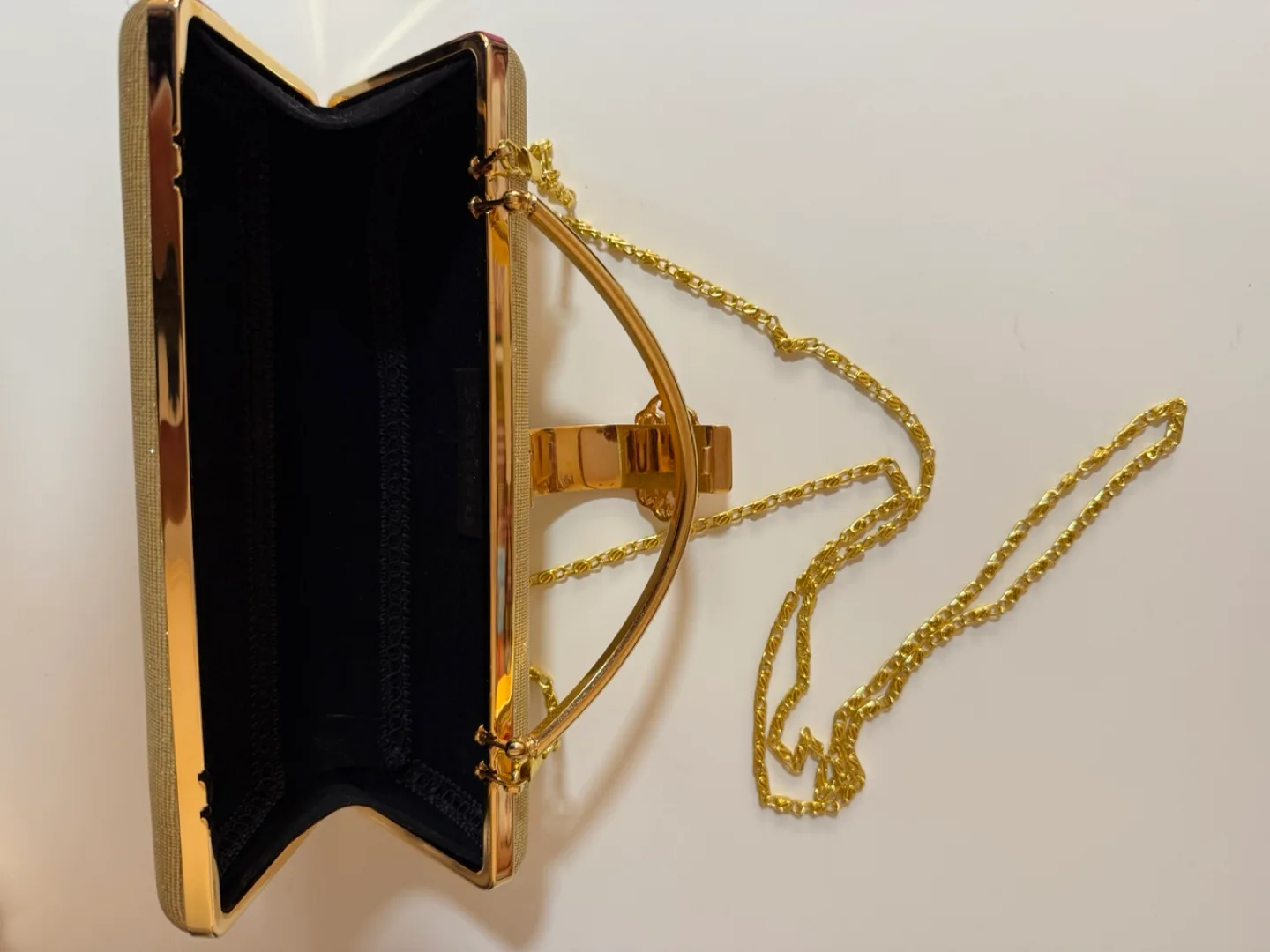 Gold Clutch with Chain Strap image indicator(2)