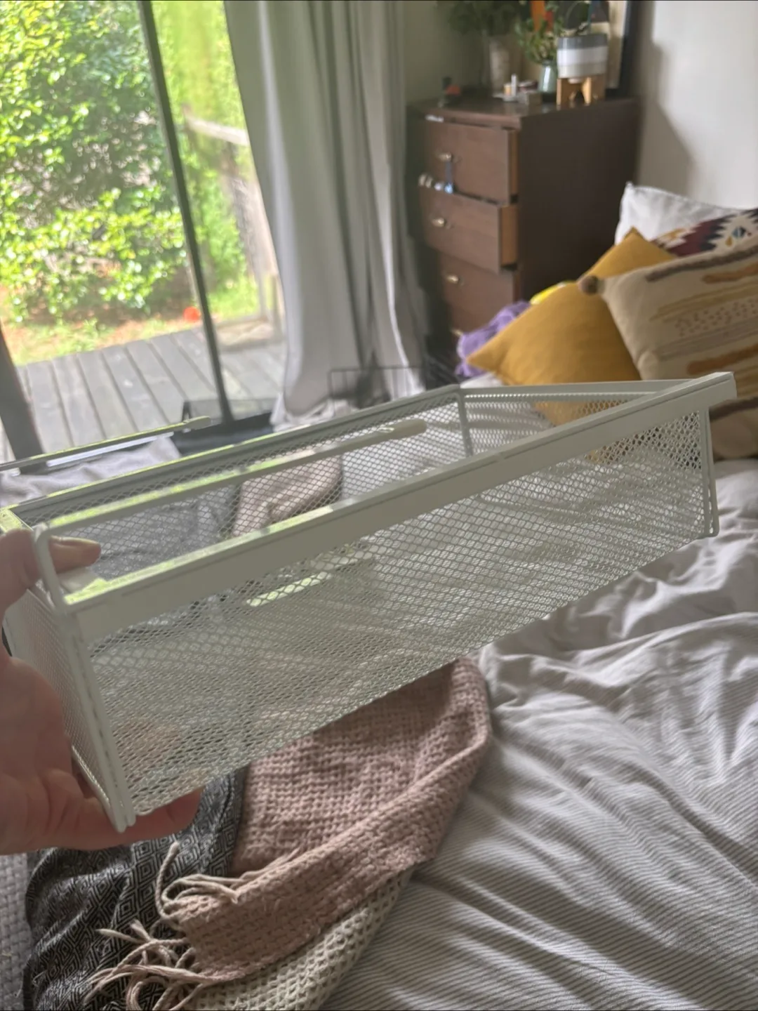 White Metal Mesh Basket Draw image indicator(2)