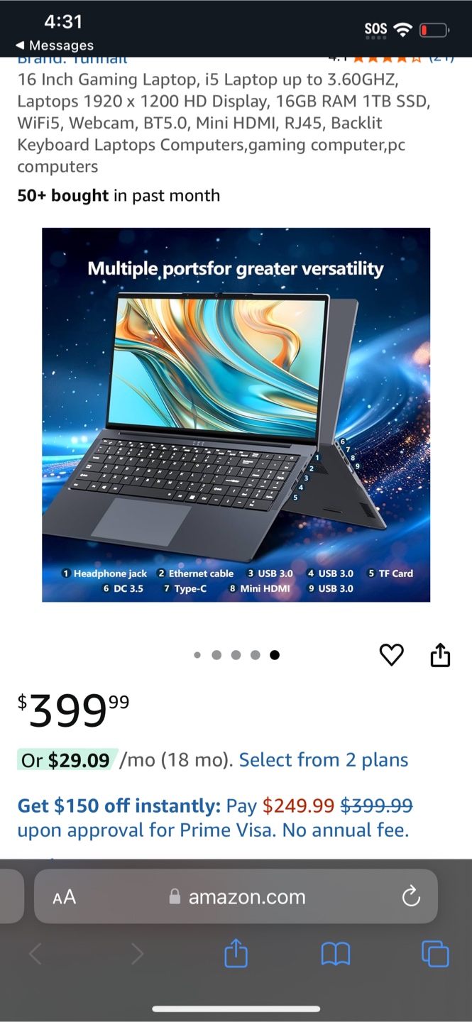 Tunhail 16 Inch Gaming Laptop - New - photo 4