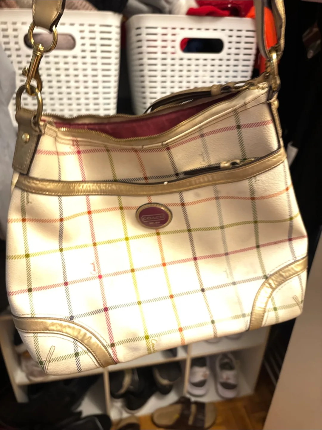 Coach Plaid Shoulder Bag thumbnail