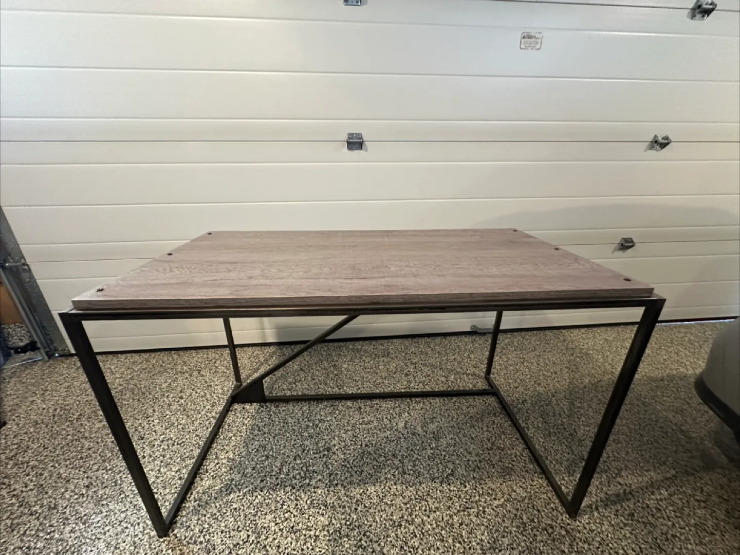 Faux Wood and Metal Desk