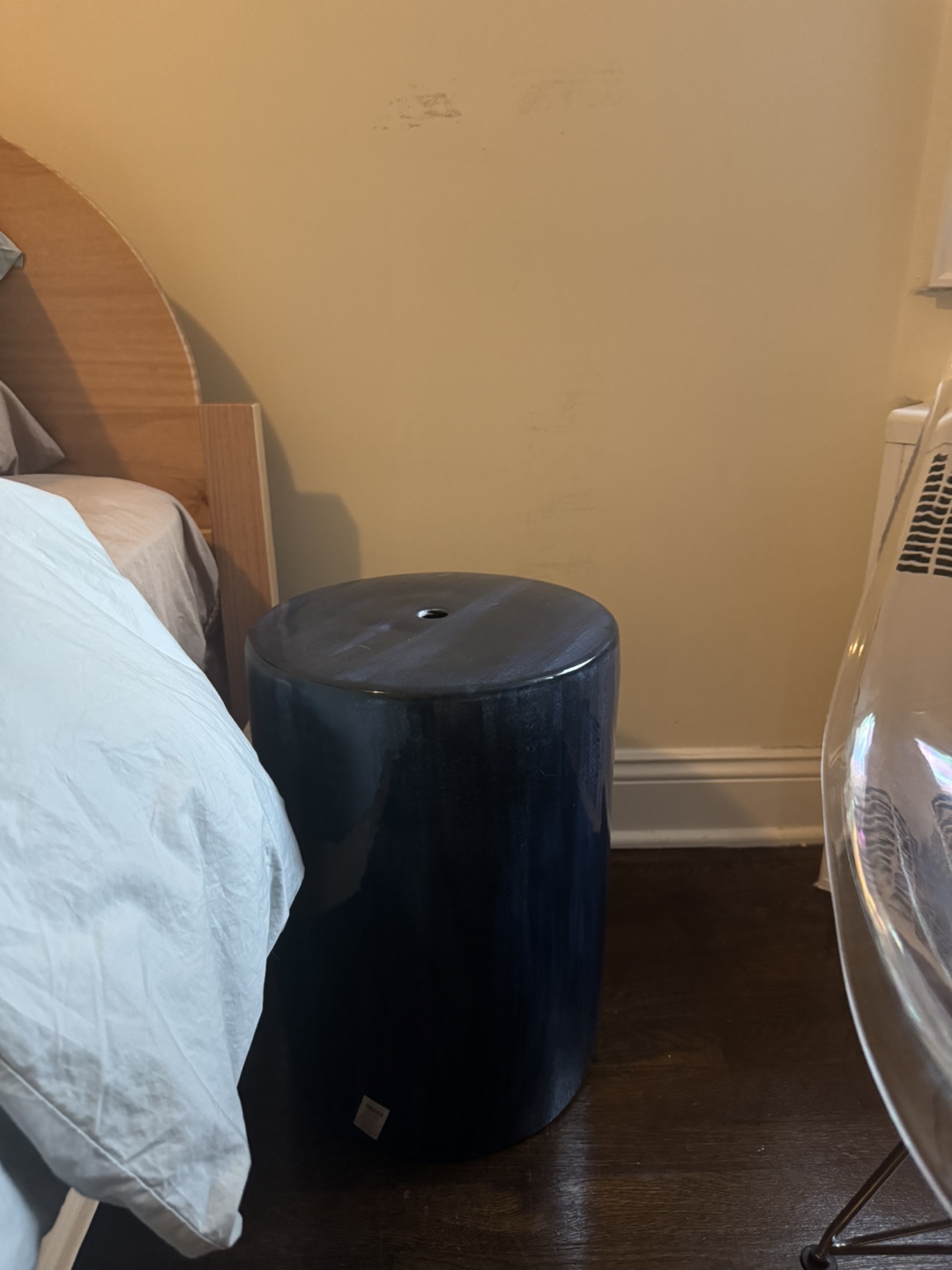 Dark Blue Ceramic Garden Stool or accent chair