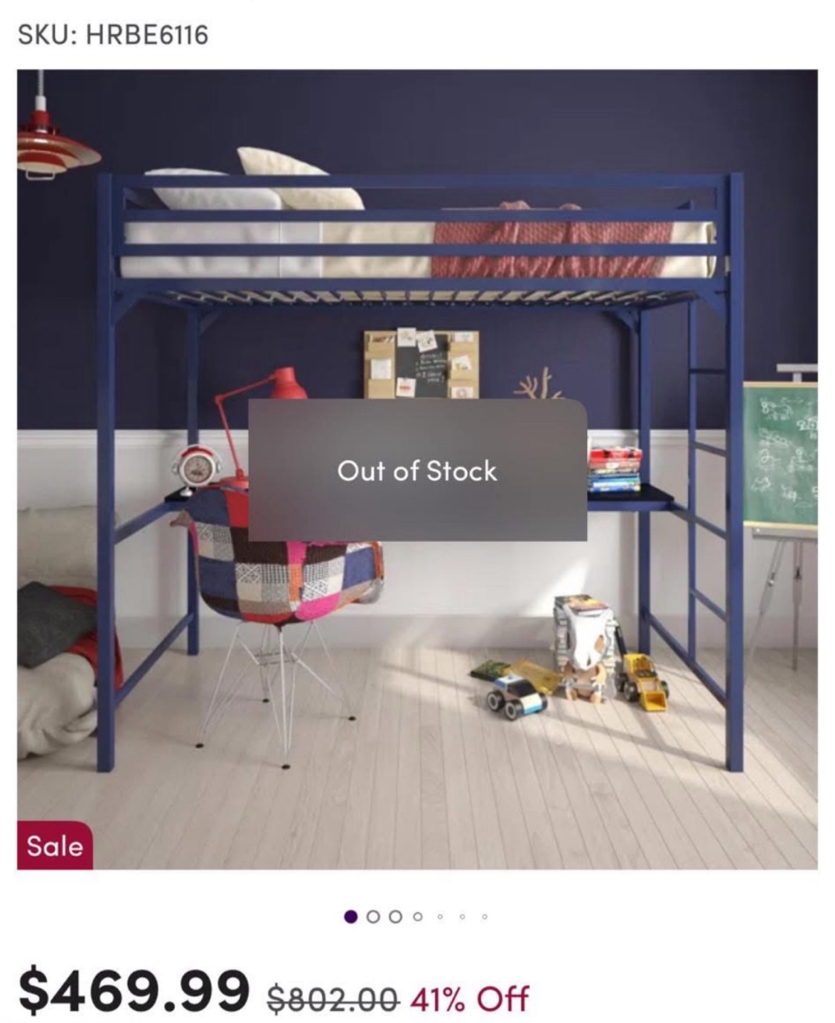 Loft bed with desk - photo 5
