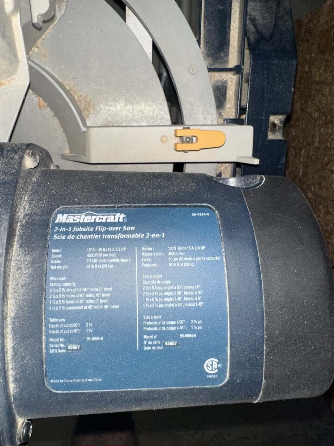 Mastercraft 2-in-1 Jobsite Flip-Over Saw - photo 4
