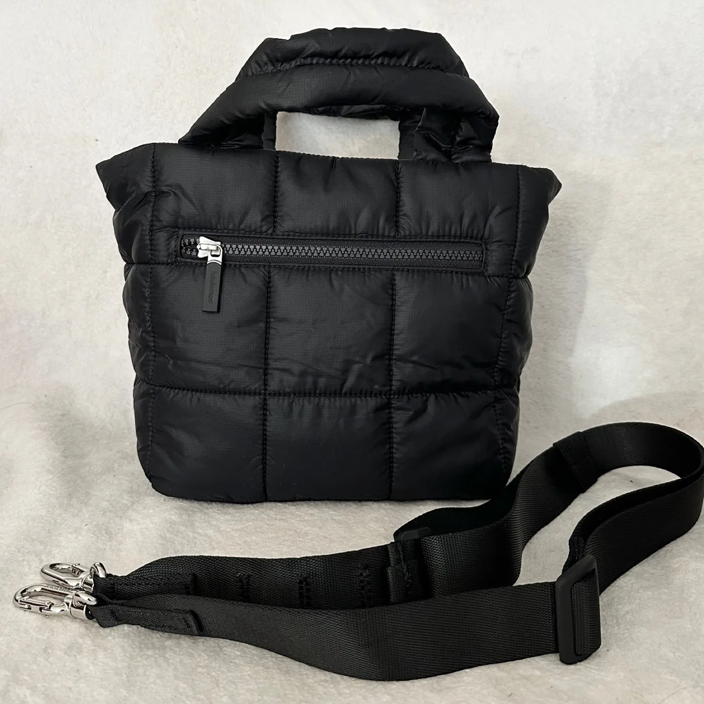 Authentic Lululemon Quilted Grid Mini Black Crossbody Bag image indicator(3)