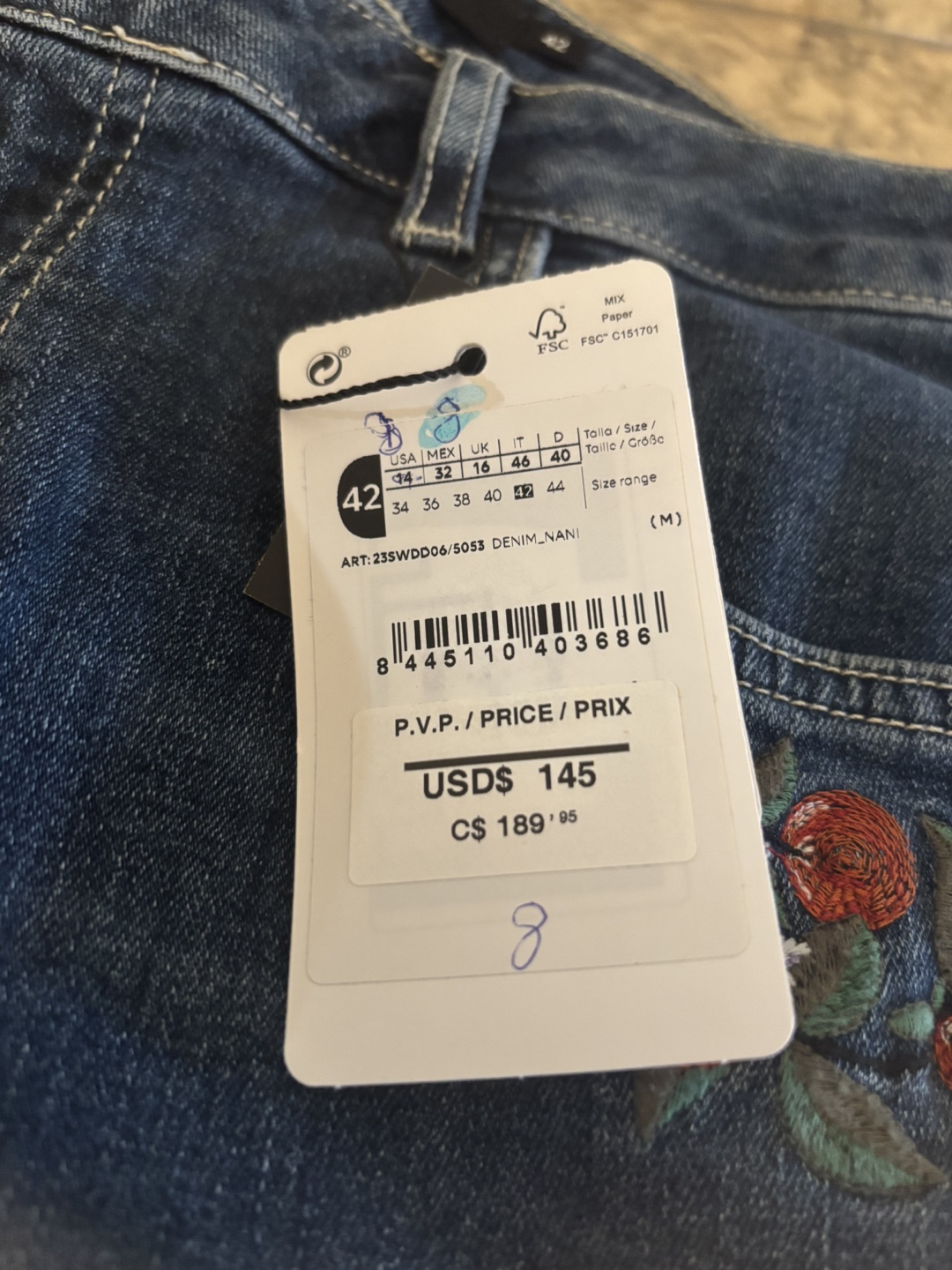 New with tags Desigual Slim Jeans Size 8 - photo 3