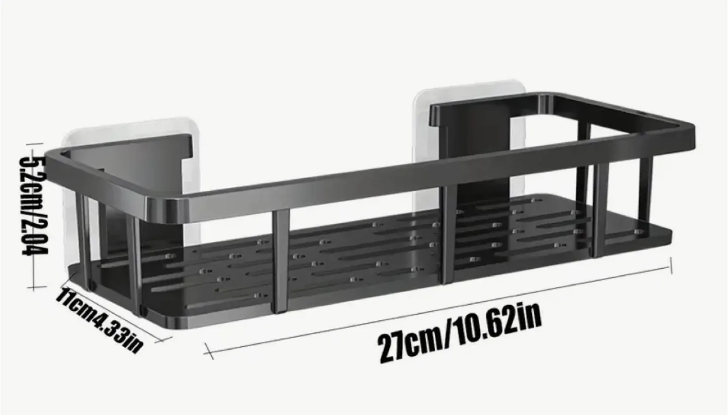 Black Bathroom Shelf - 27cm x 11cm thumbnail