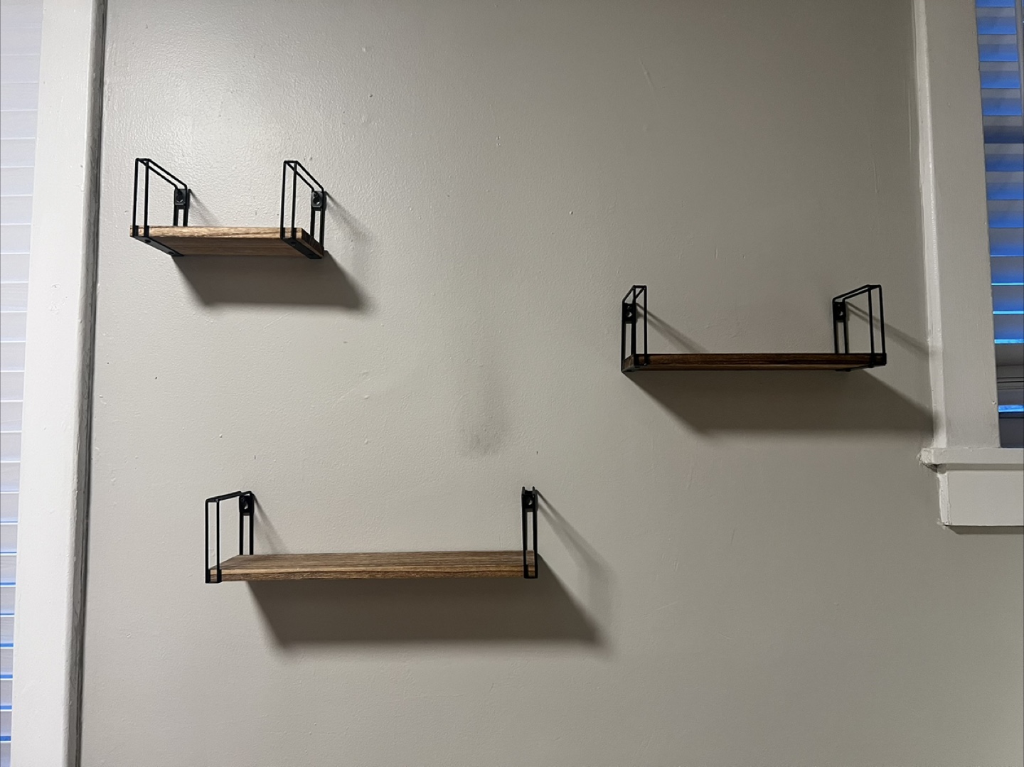 Set of 3 Wood and Metal Wall Shelves - photo 3
