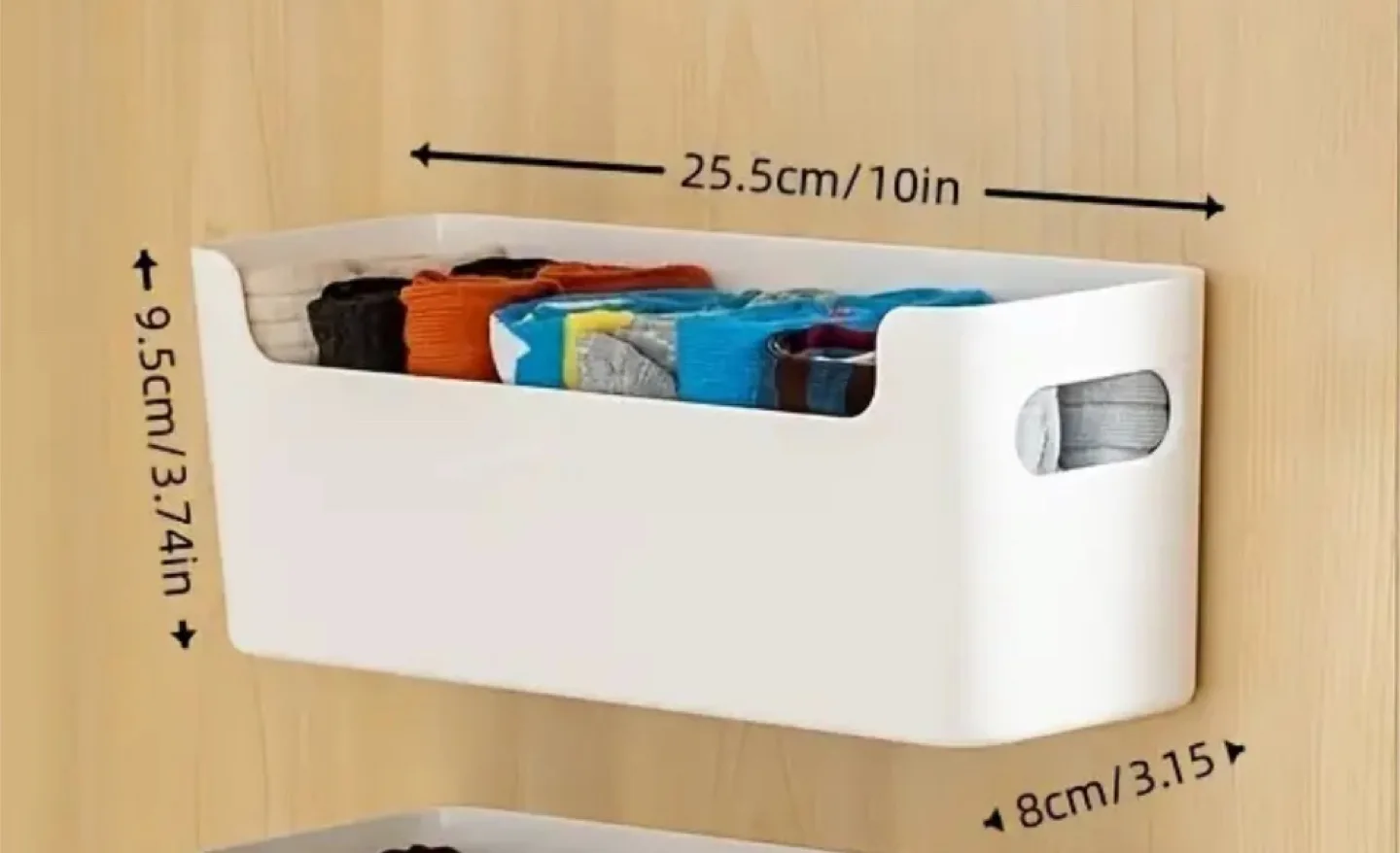 Only 1 Left – White Storage Basket (10” Wide) thumbnail