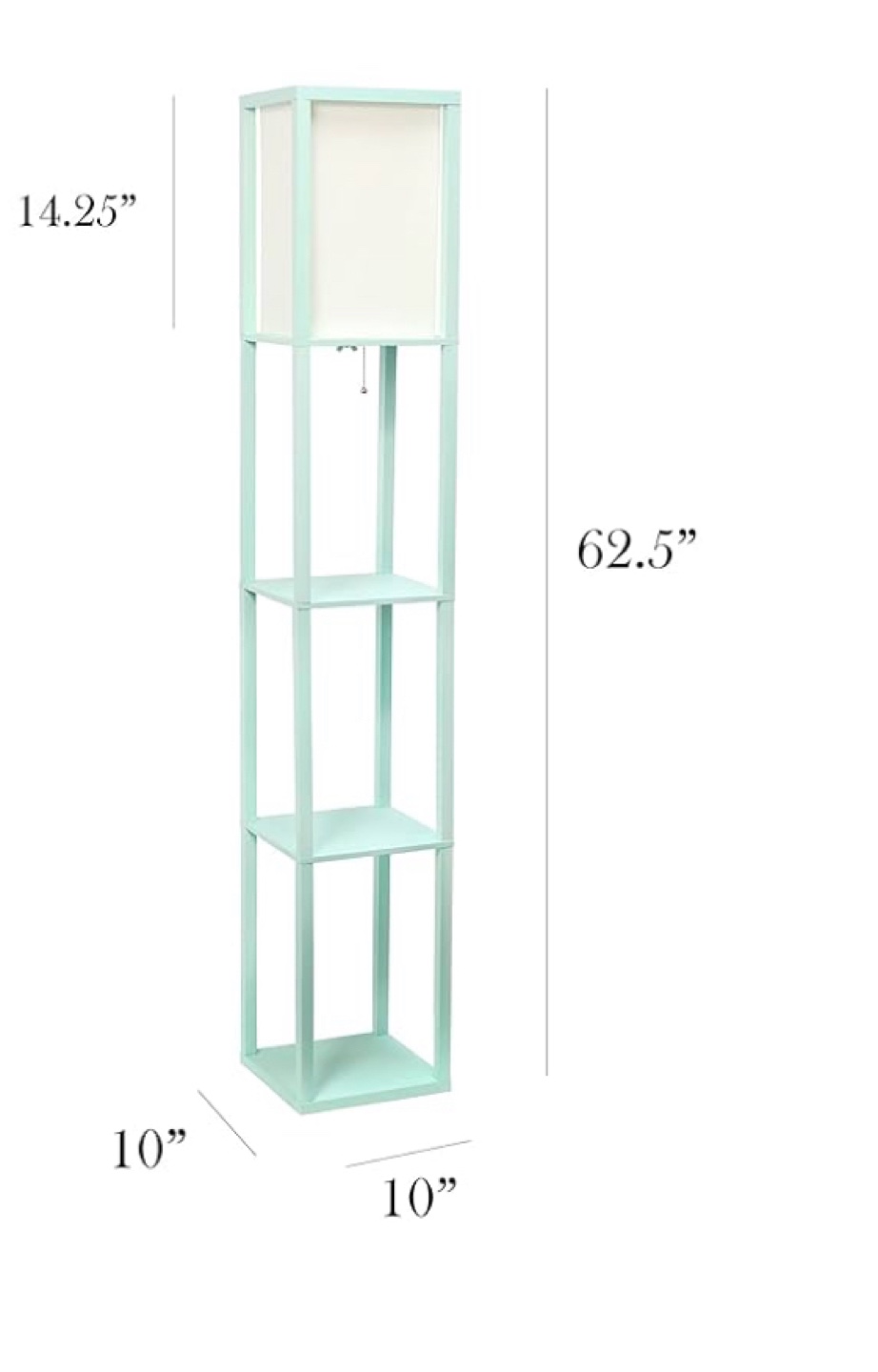 Organizer Storage Shelf Linen Shade Floor Lamp - photo 4