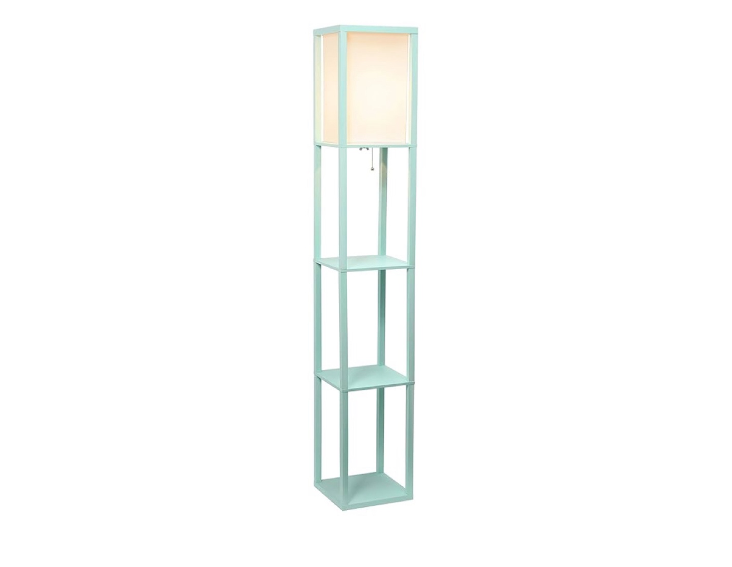 Organizer Storage Shelf Linen Shade Floor Lamp - photo 3