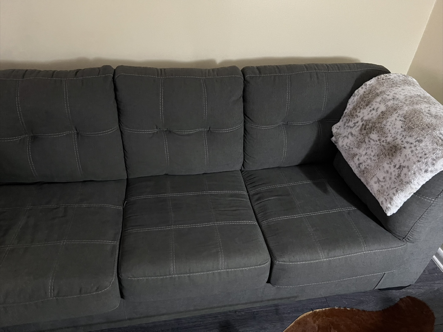 Dark Gray Sectional Sofa with Chaise Lounge