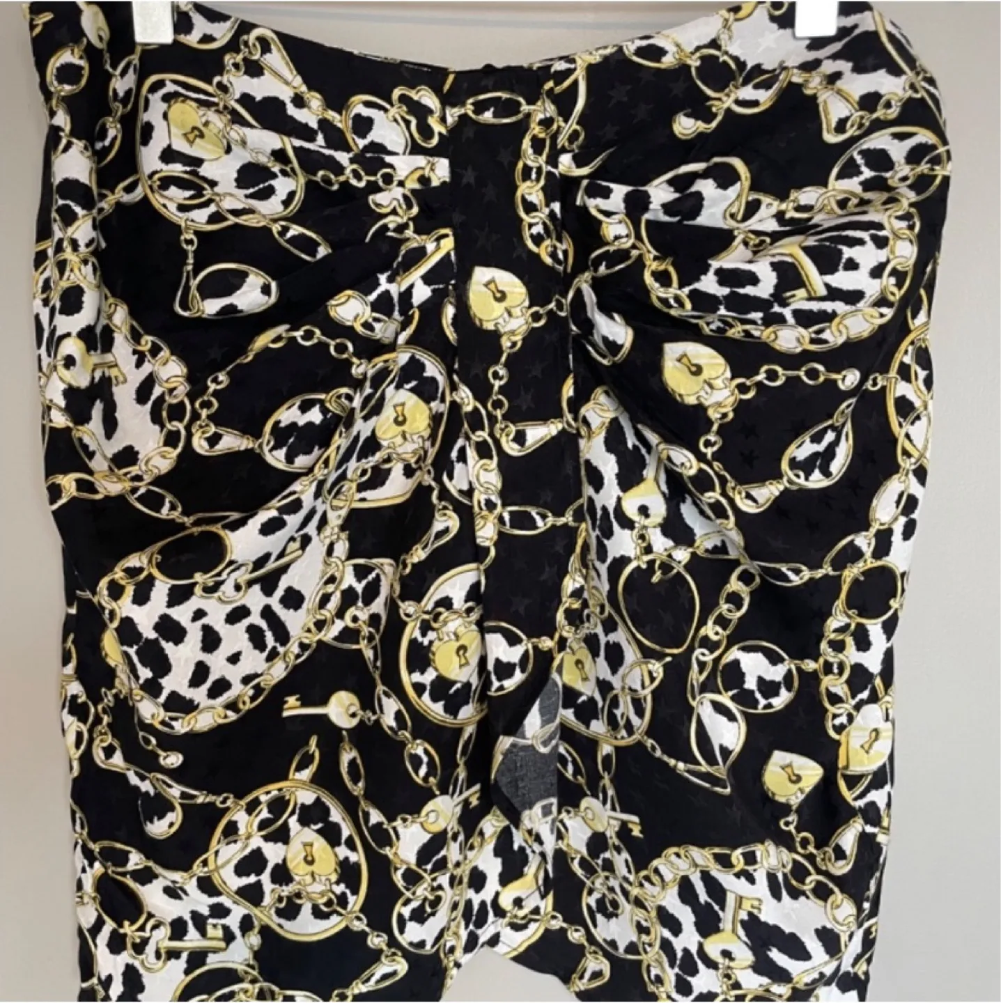 Topshop Leopard Print And Chain Twist Front Mini Skirt size 8 image indicator(5)
