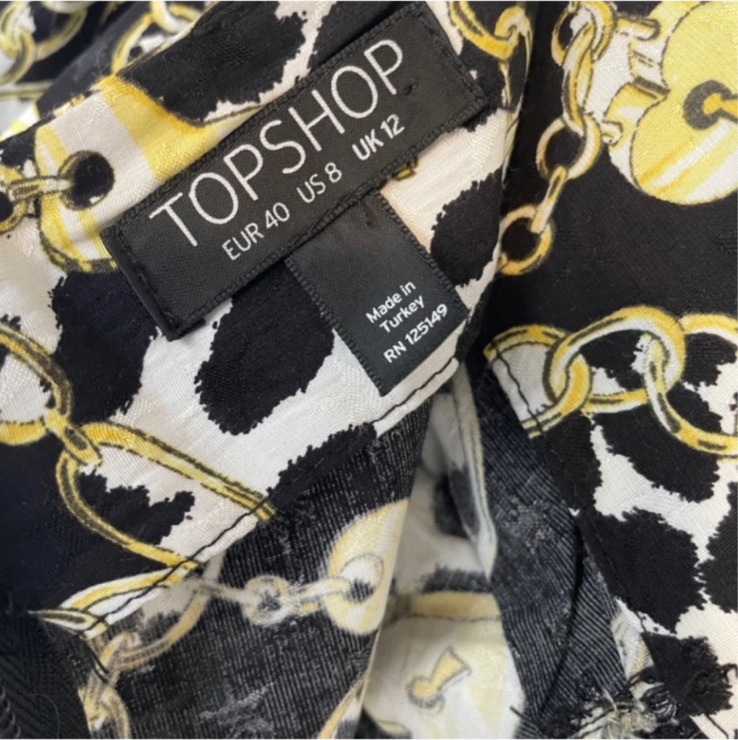 Topshop Leopard Print And Chain Twist Front Mini Skirt size 8 image indicator(8)