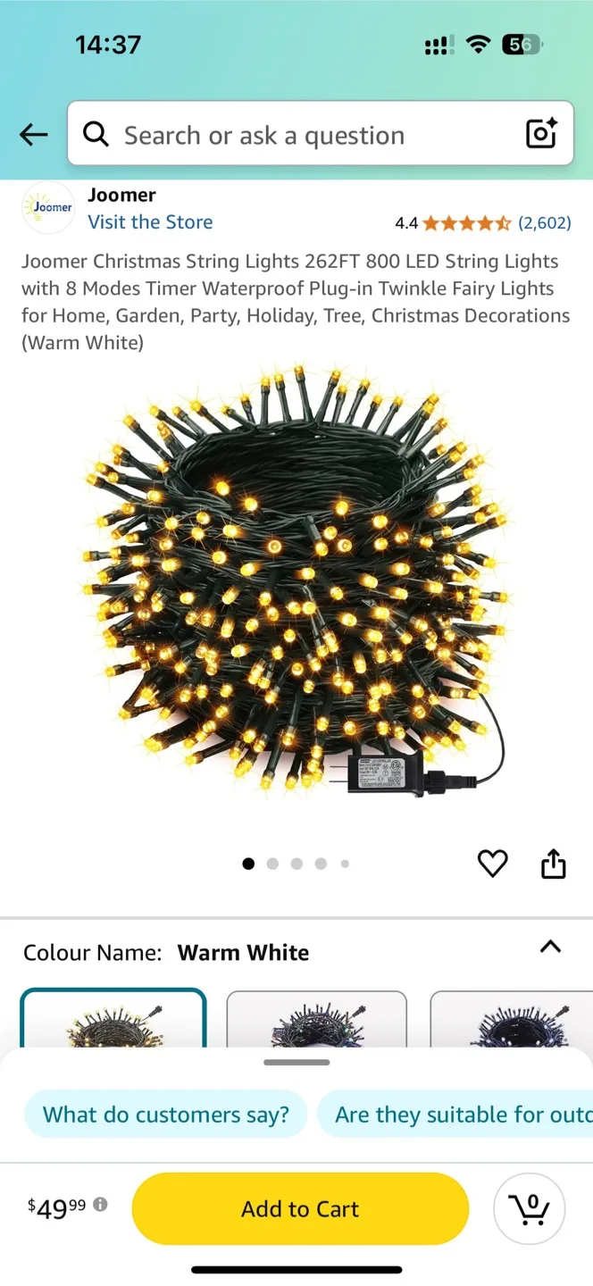 6ft Artificial Christmas Tree + String Lights 262ft + Ornaments image indicator(2)