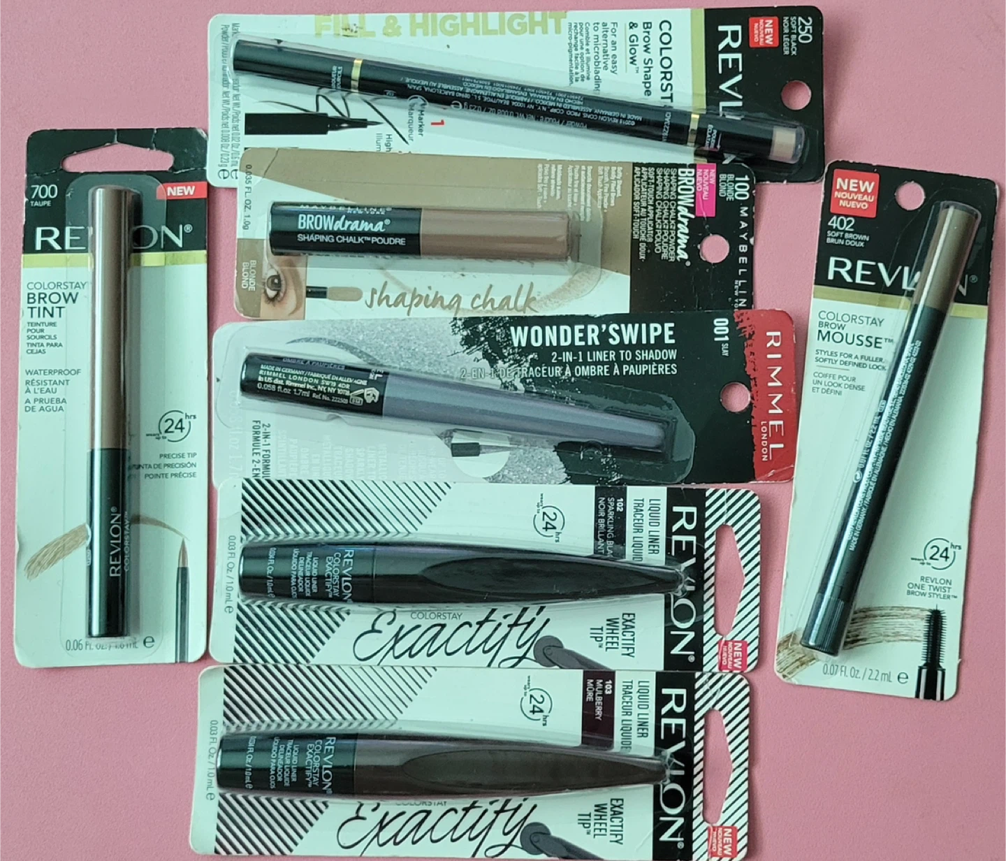 Lot de produits pour les sourcils Revlon, Maybelline, Rimmel
