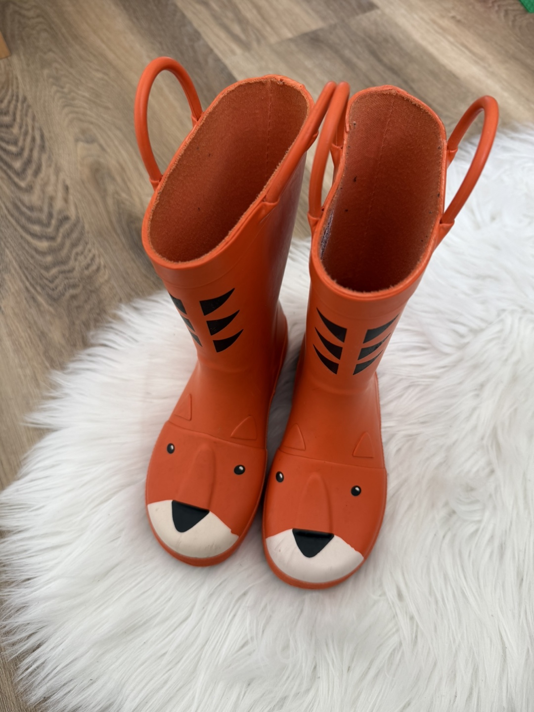 Carter's Orange Tiger Rain Boots - Size 12M