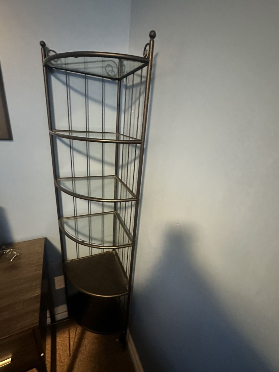 Corner Shelf with Glass Shelves