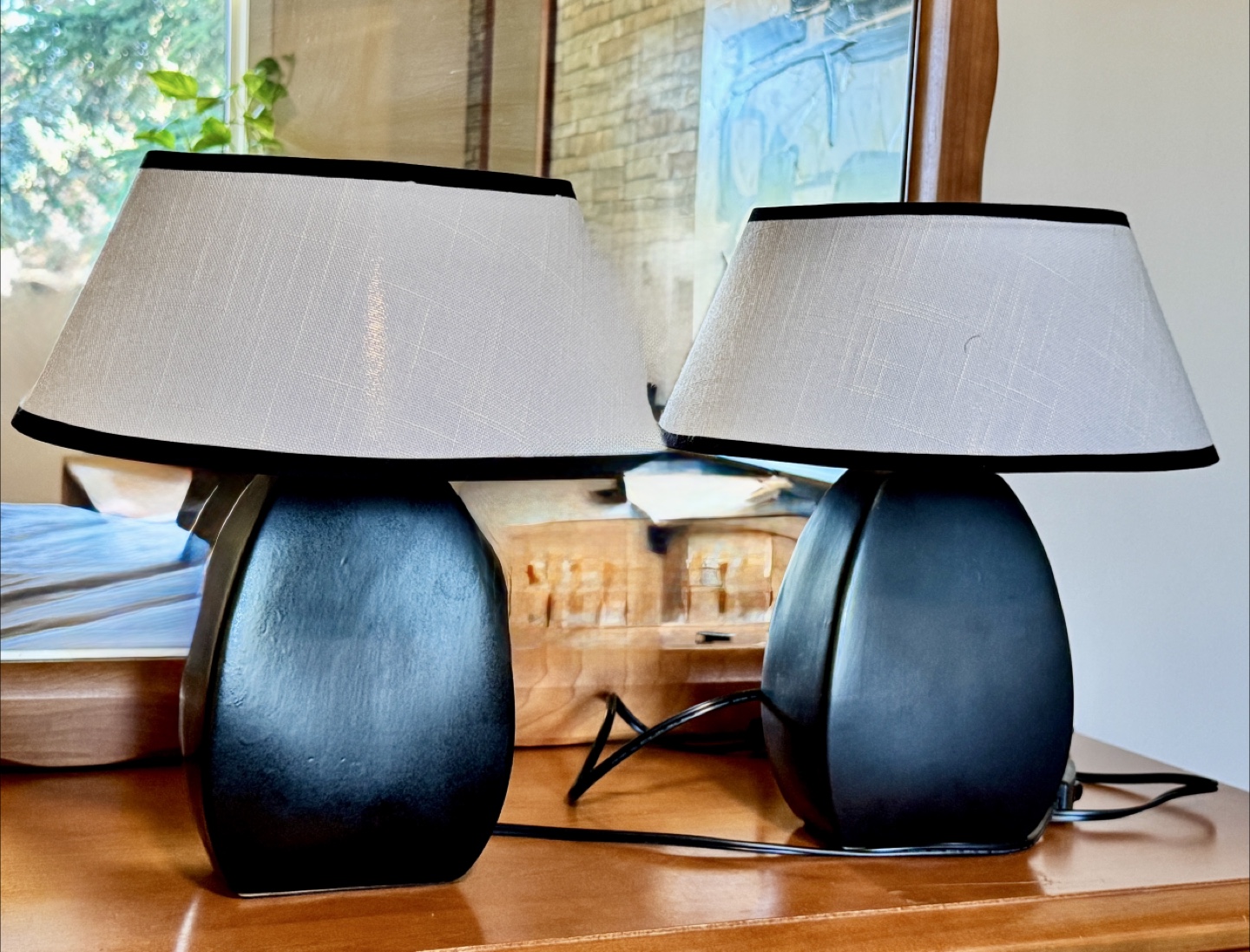 Black Bedside Table Lamps – Brand New