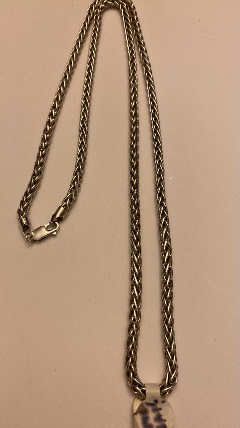 Real Silver Braided Chain Necklace