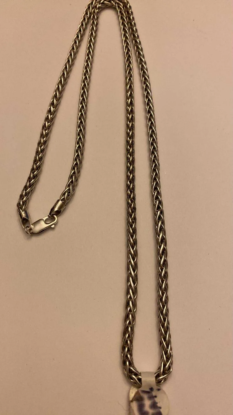 Real Silver Braided Chain Necklace thumbnail