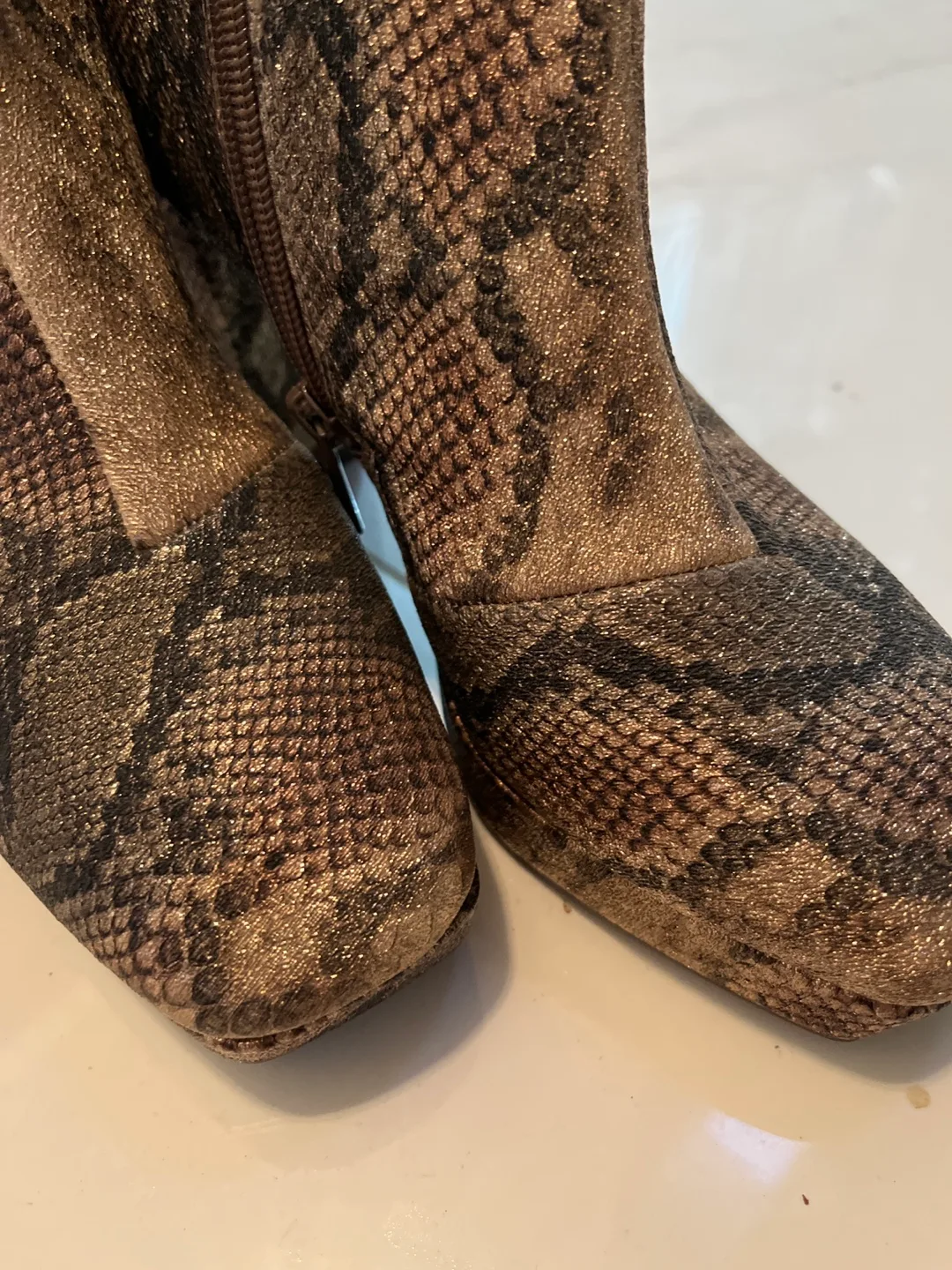 IMPO Stretch Snake Print Heeled Booties - Size 7.5 image indicator(3)