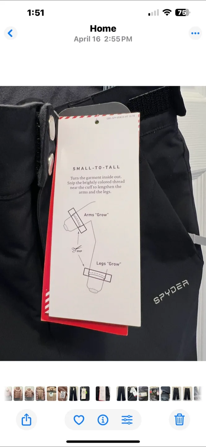 New with tags Spyder Girls' Olympia Ski Pants - Size 12 - Black image indicator(6)