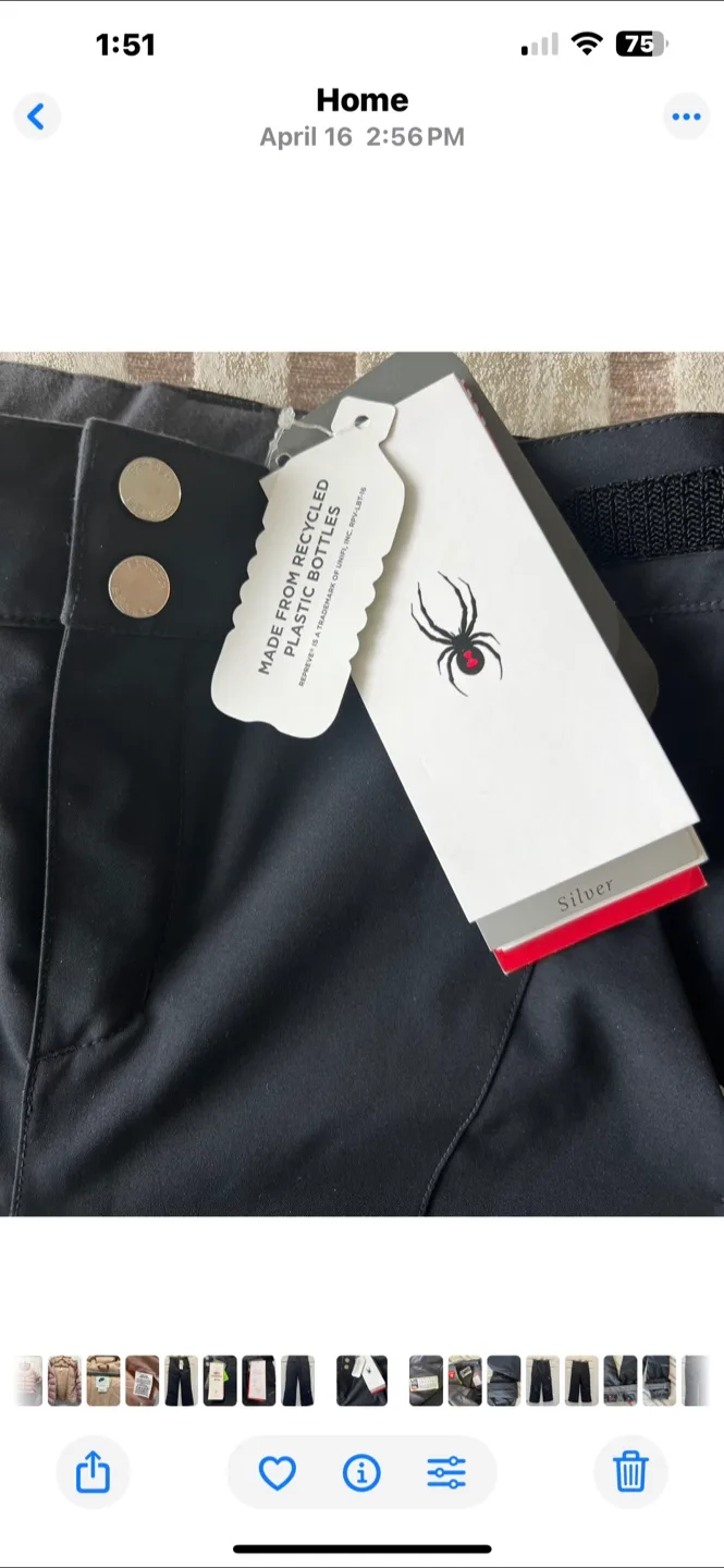 New with tags Spyder Girls' Olympia Ski Pants - Size 12 - Black image indicator(3)