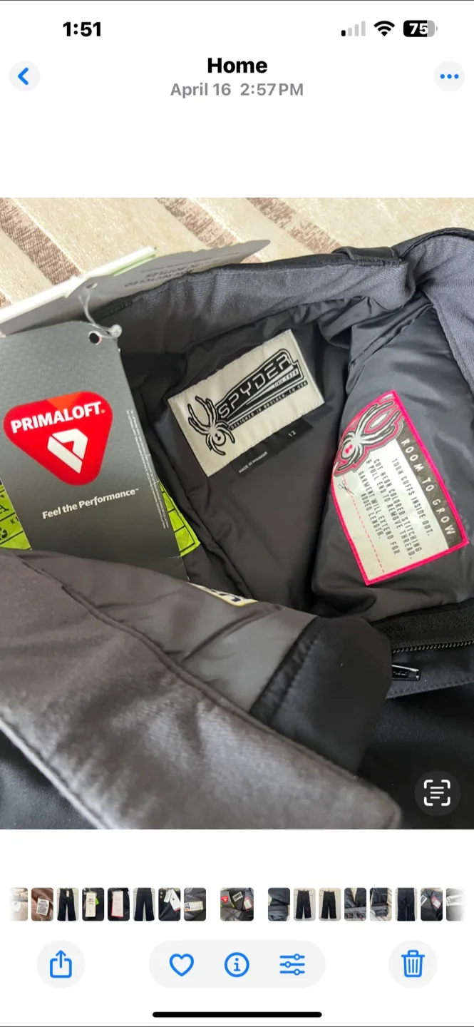 New with tags Spyder Girls' Olympia Ski Pants - Size 12 - Black image indicator(2)