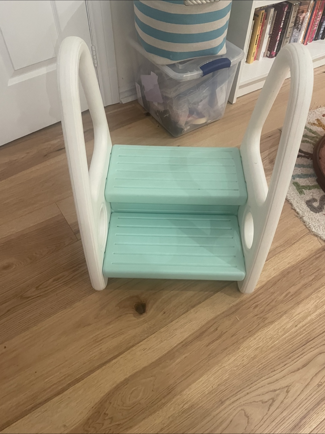 Kids Step Stool - White & Mint - photo 5