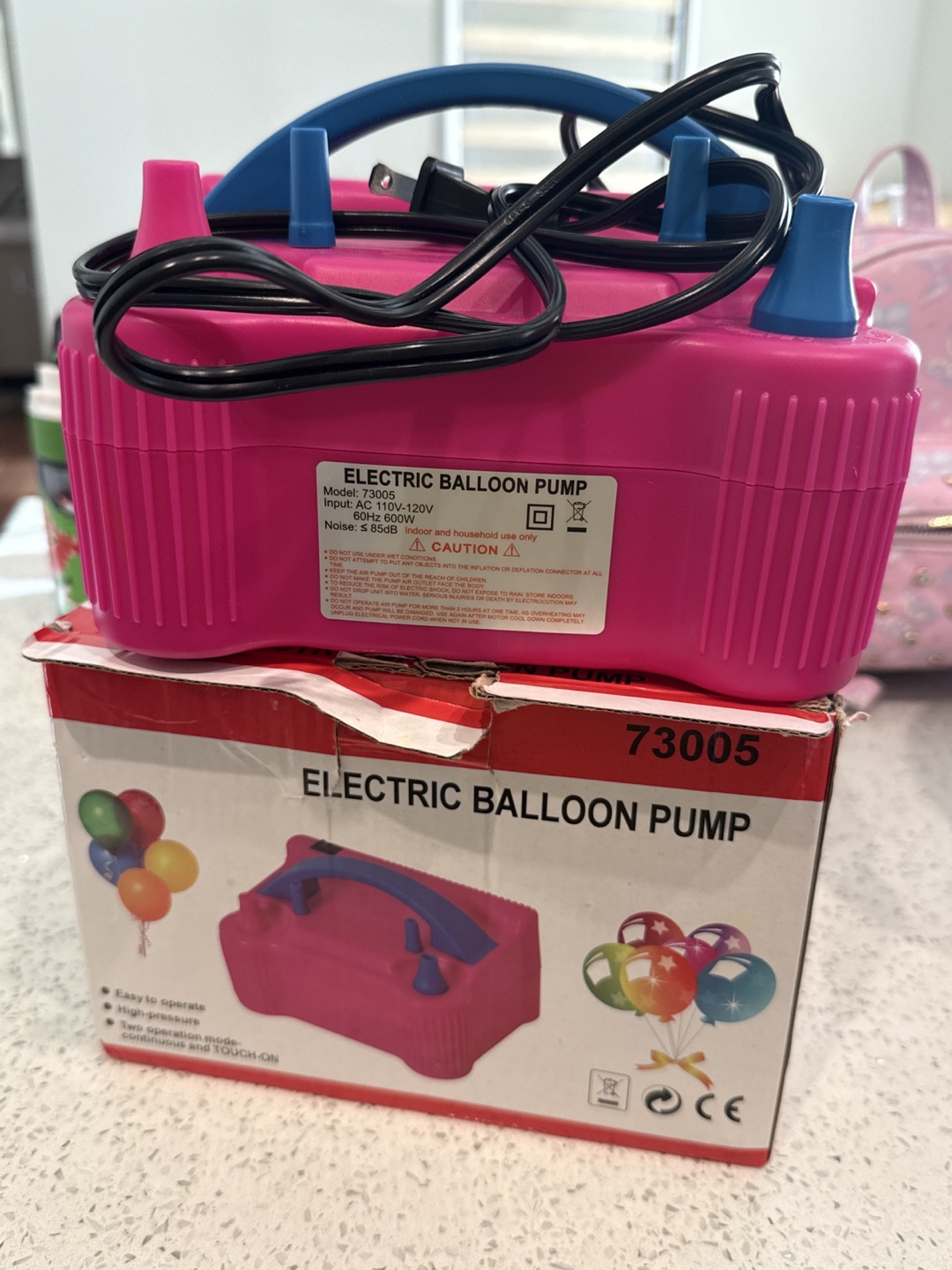 Electric Balloon Pump 73005 - Pink